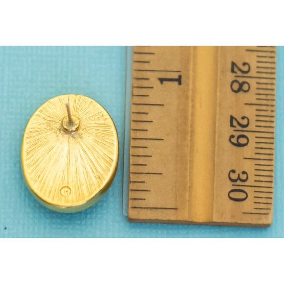 Vintage Victorian Jade Green Stud Earrings by Avon - E33 - Picture 2 of 2